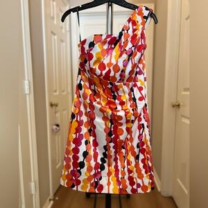 Phoebe Couture Pink and White Lined Dress Label